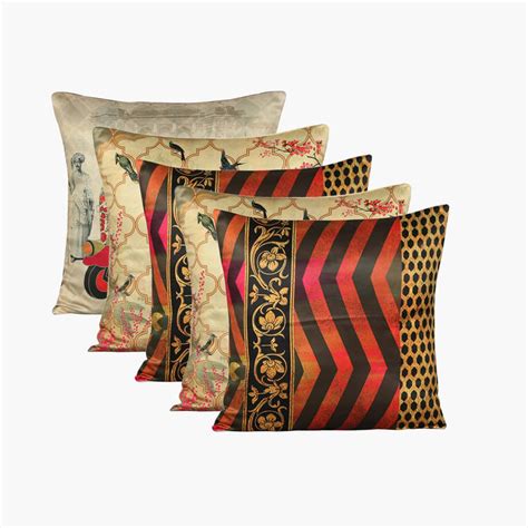Buy INDIA CIRCUS The Mughal Rickshaw Cushion Cover - Set of 5 - 40 x 40 ...