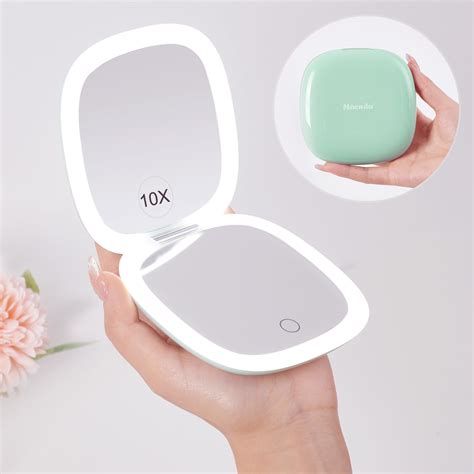 Amazon.com: Mocado Compact LED Travel Makeup Mirror - 4 Inches 1X/10X ...