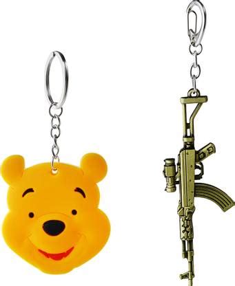 Three Shades PUBG Keychain Gun & Winnie the Pooh Keychain Combo Key ...