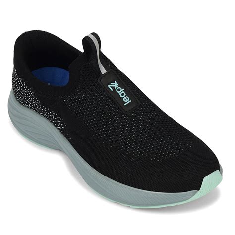 Buy Leap7x Black Sports Non Lacing Walking Shoes For Men EAZYGO-252 By ...