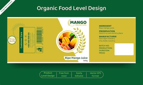 Product level design for mango juice organic food brand any product jar ...