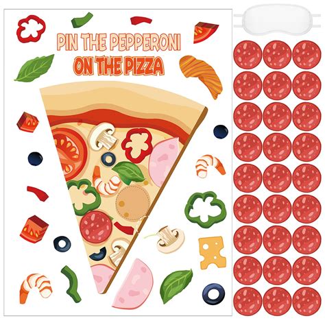 Amazon.com: Mooliwe 38 Pcs Pizza Party Games Pin The Pepperoni on The ...