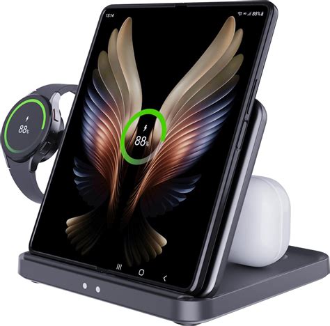 Amazon.com: JOYVEVA for Samsung Z Fold 6/5 Wireless Charger Station, 3 in 1 Foldable Fast ...