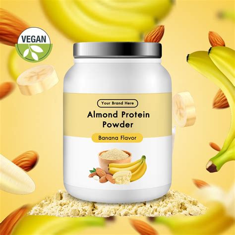 Almond Protein Powder Banana Flavor - บริการสร้างแบรนด์และการรับผลิต