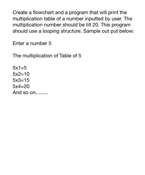 Image result for Multiplication Table of X Flowgorithm Example