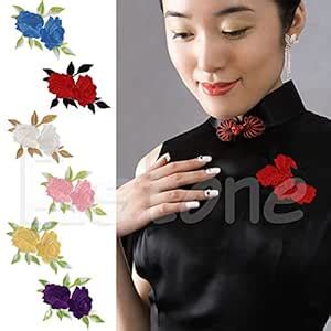 Generic as shown : Nice 1 PC Two Roses Iron-On Embroidered Patch ...