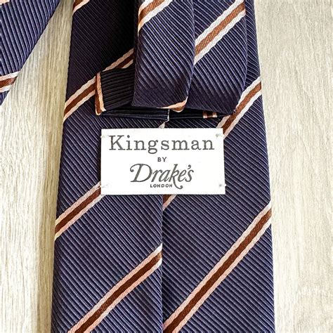 Drake's X Kingsman Eggsy Harry Navy Blue Pink Repp Tie – House Of ...