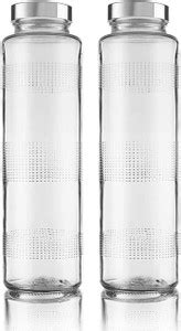 ZEREN Glass Water Bottle with Leak-Proof Airtight Stainless Steel Lid ...