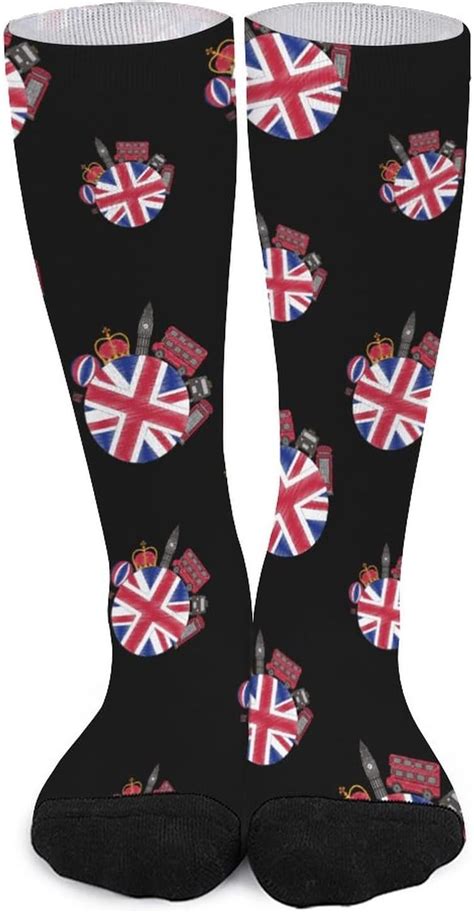 Buy United Kingdom Flag Big Ben Bus Knee High Socks Cute Over The Calf ...