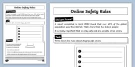 KS2 Online Safety My Trusted Adults Worksheet - Twinkl