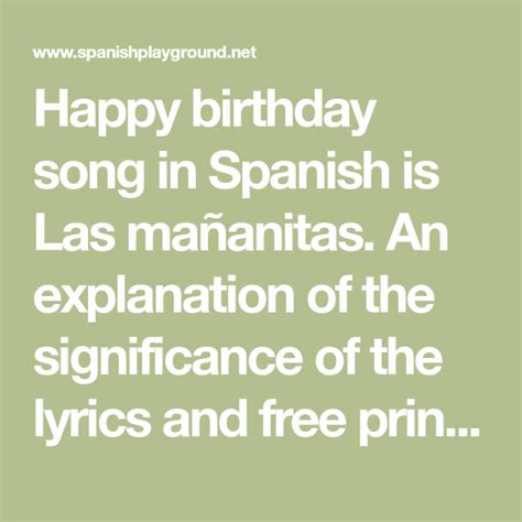 How To Say Happy Birthday In Spanish Song Lyrics - Free