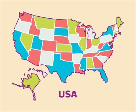 Us Map Colored 的图像结果