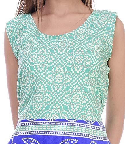 Buy AMANIERA Sea Green Chunari Buta Print Fashion Women Rajasthani ...