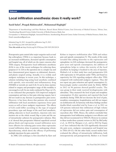 Infiltration Anesthesia 的图像结果
