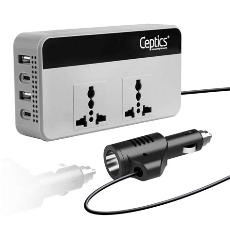 Ceptics 200W Car Laptop Charger/Power Inverter with SmartVoltage ...