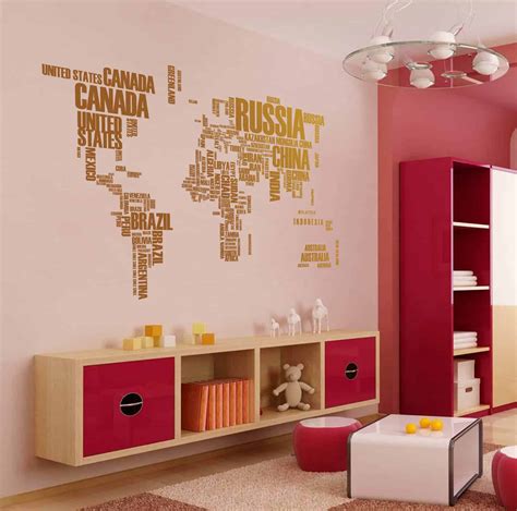Letter World Map Wall Sticker – WallDesign