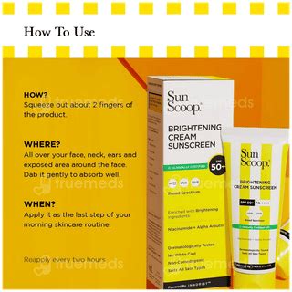 Sun Scoop Brightening Spf 50 Pa Suncreen Cream 45gm - Uses, Side ...