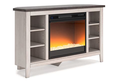 Dorrinson Corner TV Stand with Electric Fireplace