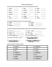 Image result for Significant Digit Practice Worksheet