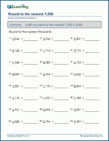 Image result for Grade 4 Math Worksheet Rounding Nearest Underlined Number