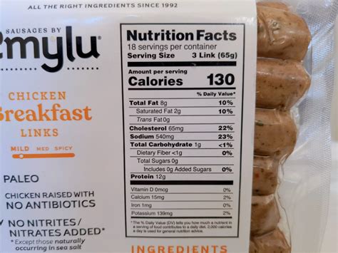 Pork Breakfast Sausage Nutrition Facts at Dwain Lindley blog