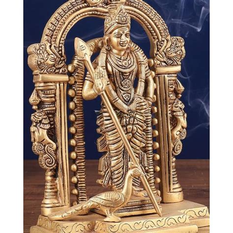 UGRA Brass Lord Murugan Statue - 23 cm Golden Finish India | Ubuy