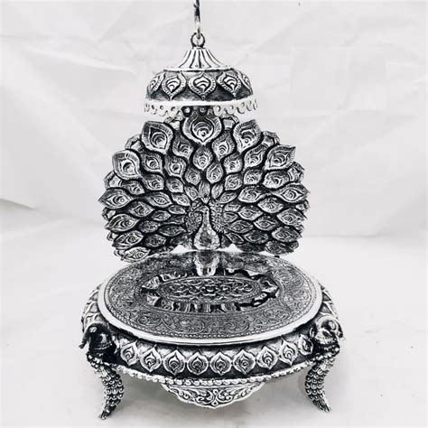 Buy quality 92.5 Pure Silver Antique Singhasan In Pecock Nakshi PO-141 ...