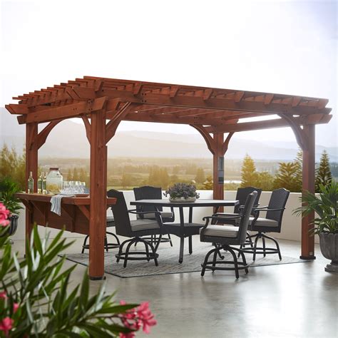 Backyard Discovery Ashland 14' x 10' Cedar Wood Outdoor Patio Pergola ...