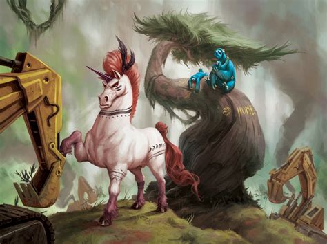 Tribal unicorn defending blue slothes habitat by Gabriel Bulik XIX : r/ImaginaryUnicorns