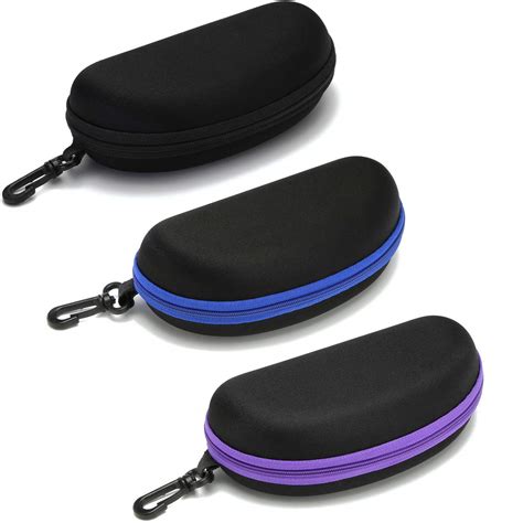 Buy HILBALM Sunglasses Case,(3 Pack) Portable Travel Zipper Eyeglasses ...