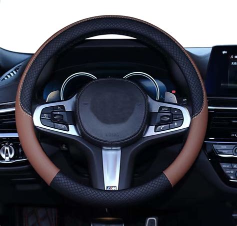 HAOTULE New Nappa Leather car Steering Wheel Cover, Universal 15 inch Black : Amazon.com.au ...