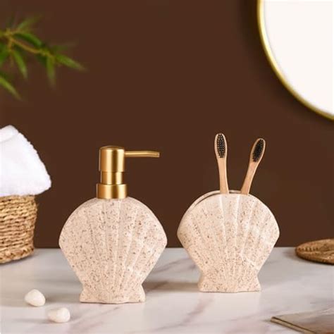 WIGANO Stone Made Soap Dispenser with Pump Bathroom Accessories Set ...