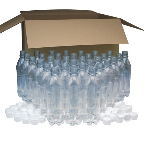 500ml Clear Pet Plastic Bottles With White Caps - Pack Of 40 - Balliihoo