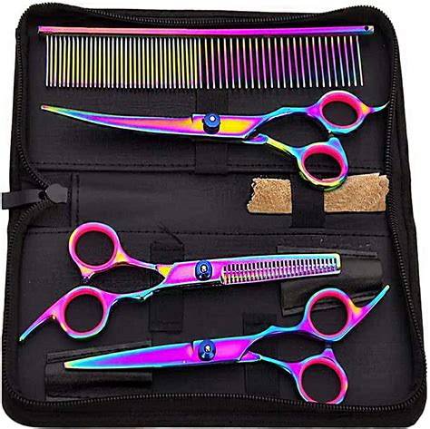 Bestmemories Dog Grooming Scissors Set Colorful Pet Scissors Set Pet ...