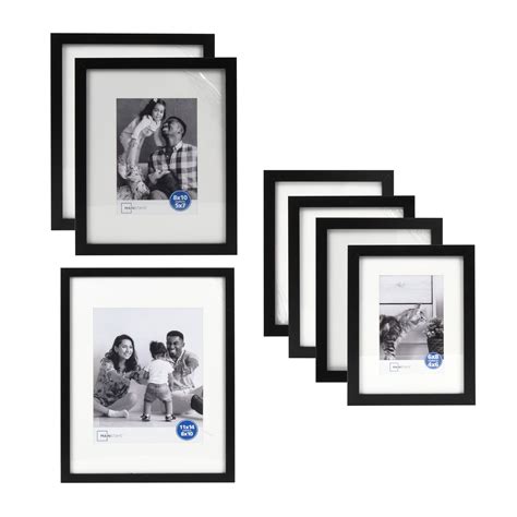 Mainstays Picture Frame Set, 7-Piece Gallery Wall, Black, Multiple ...