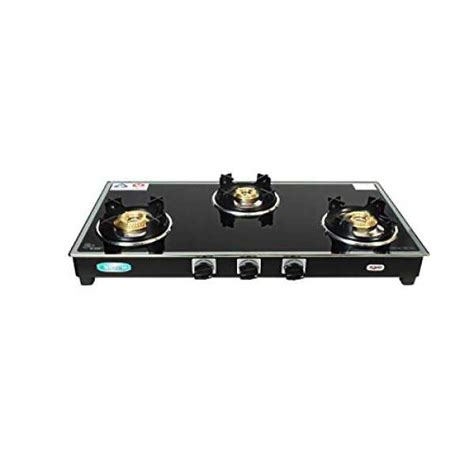 Khaitan Stainless Steel Radiant Toughened Glass Cooktop 3 Burner Royale ...