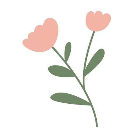 Simple flower in cute hand drawn style vector flat illustration ...