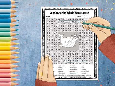 Jonah and the Whale Word Search and Crossword Puzzle Activity Pack ...