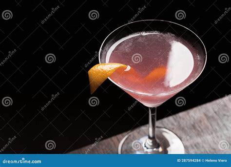 Alcoholic Pink Cosmopolitan Cocktail with Gin, Triple Sec Liqueur ...