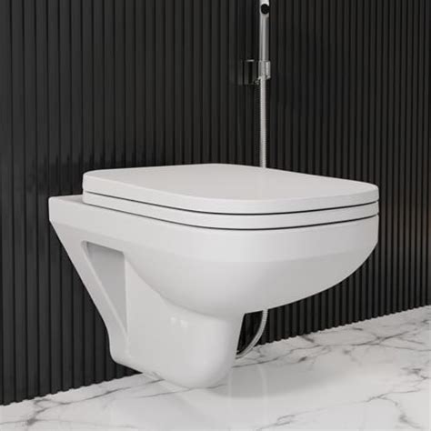 Parryware CARDIFF Wall Hung Commode, Ceramic Closed Rim Commode Toilet ...