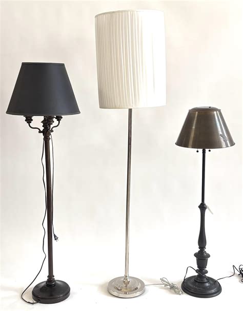 Lot - Three floor lamps. One modern design with Lucite decoration ...