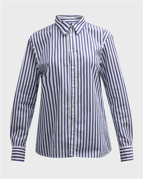Nili Lotan Raphael Striped Collared Shirt | Neiman Marcus