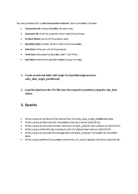 Partitioning hive Assignment 3 - You are provided with a sales ...