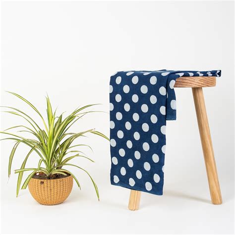 Buy Traditional Indigo Print Polka Dot Fabric – DMAASA
