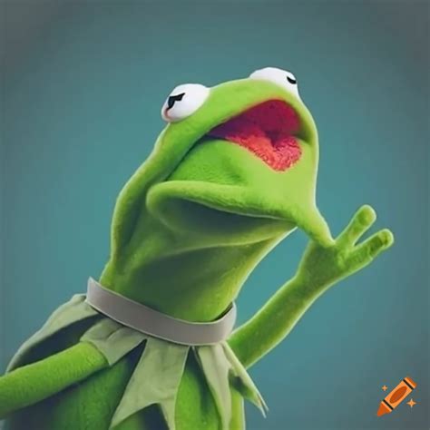 Funny image of Kermit the Frog falling off a building on Craiyon