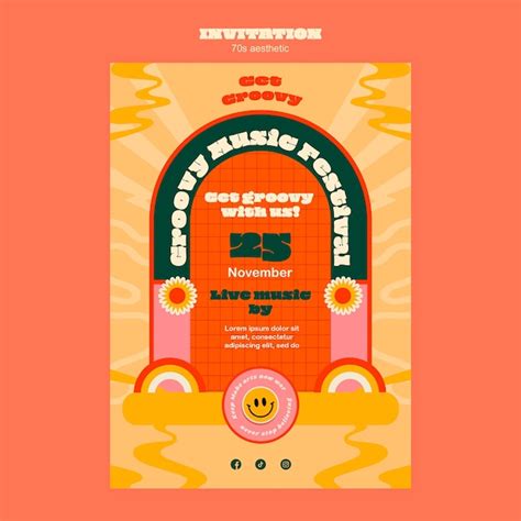 Modello di invito estetico anni '70 | PSD Gratis