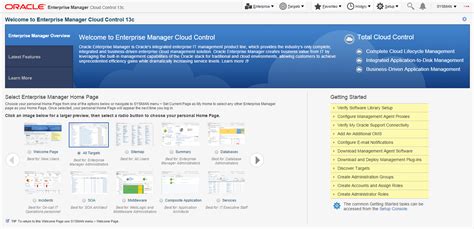 Cloud Control Home Page