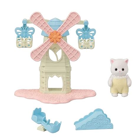 Calico Critters Baby Windmill Park, Dollhouse Playset with Persian Cat ...