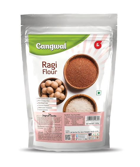 Gangwal Ragi Flour 500g | 100% Natural Finger Millet Flour | Ragi Atta ...