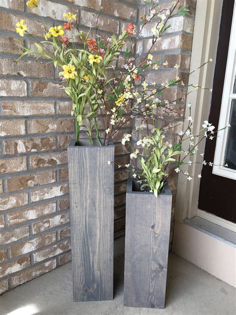 Reclaimed Wood Floor Vases (set of 2): Rustic Farmhouse Decor - Etsy ...